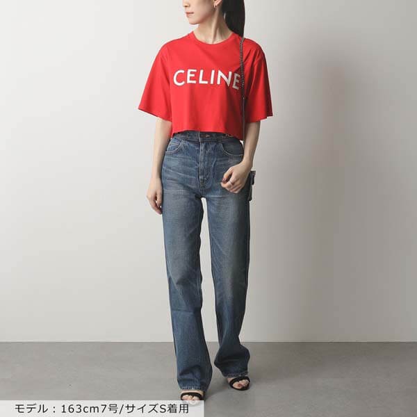 21SS【セリーヌ】クロップド Tシャツ 偽物 コットンジャージー 2X761501F.24IA