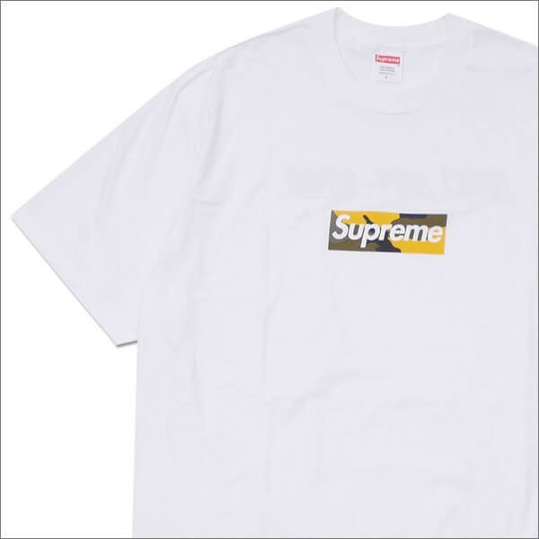 シュプリーム Tシャツ 偽物★FW21 ブルックリン カモ ボックスロゴTシャツ 白 (ステッカー付き)21082602