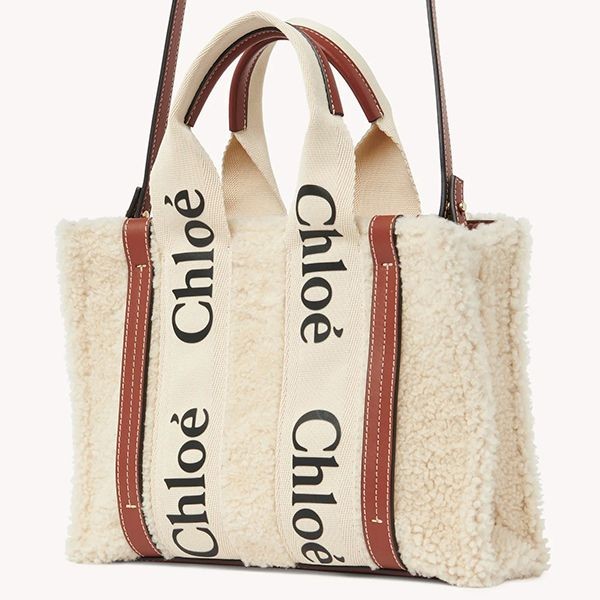 クロエ WOODY トートバッグ コピー シリング ストラップ付small tote CHC21WS397F586J1