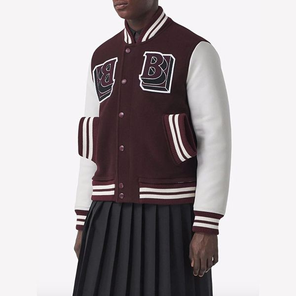 関税込み【バーバリー】VARSITY ウールレザー ボンバージャケットコピー 8045532B1014D