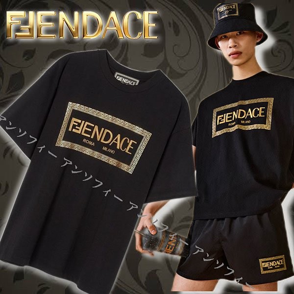 【フェンディACE】待望のコラボ発売！フェンディ×VERSACE Tシャツ コピーFY1144AKDVF0QA1