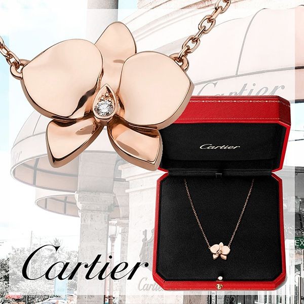 大人気！即納【カルティエ】カレスドルキデパル ネックレス 偽物 18K B7015500