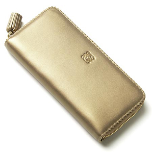 ロエベコピー ラウンドファスナー 長財布 小銭入れ付き LARGE ZIP AROUND WALLET 182.81.f13 8156 ゴールド×ブラック18281 f13 8156【2012年春夏新作】レディース