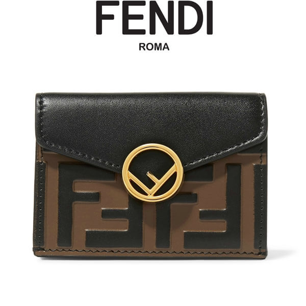 新作 FEND エフ イズ フェンディ 三つ折りコンパクト財布 スナップボタン 9102302