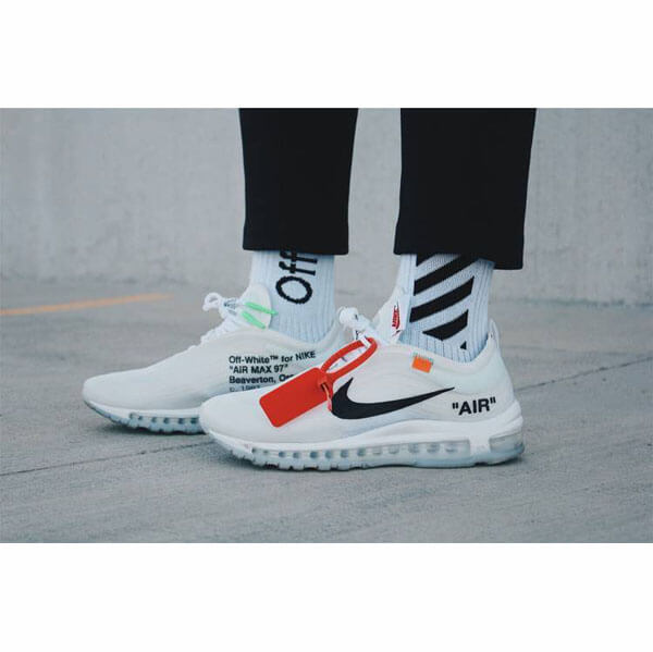 ナイキ オフ ホワイト スニーカー コピー ナイキ ランニングシューズ OFF-WHITE x  Air Max 97 OG The Ten WHITE 2017 AW FW 17AJ4585-001