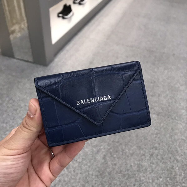 新作★バレンシアガ★ 偽物Papier mini wallet クロコダイル★3つ折り財布/クロコ3914460R70N1505