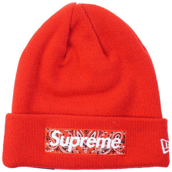 シュプリーム ニット 帽 偽物 Bandana Box Logo New Era Beanie (ステッカー付)20E11C8