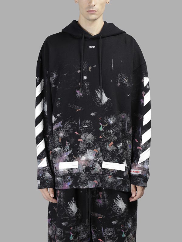 オフ ホワイトコピー パーカー 偽物 OFF WHITE 17FW DIAG GALAXY BRUSHED OVER 東京HOODIE PARKA 芸能人9MBA025R0