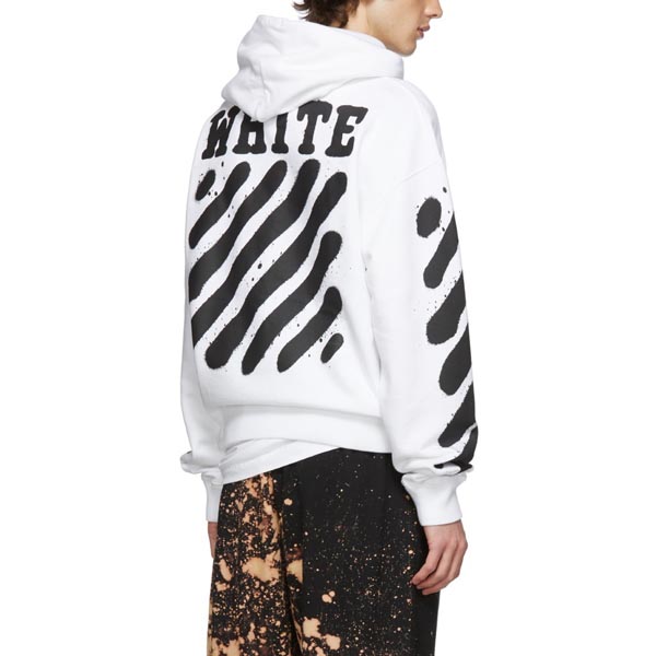 ホワイト オフ ホワイトコピー レプリカ パーカー OFF WHITE★19AW★Incomplete Spray paintフーディ9MBA025R3