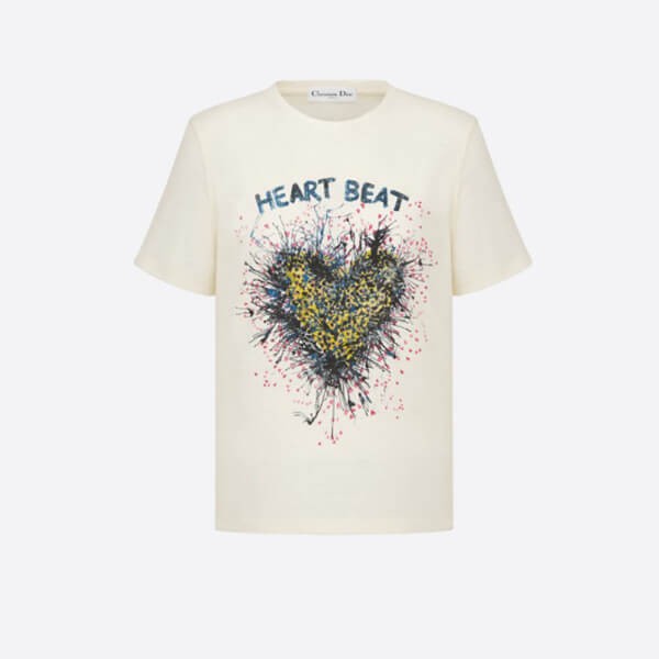 ディオール Tシャツ コピー HEART BEAT コットンジャージー & リネン 143T12A4464_X0200