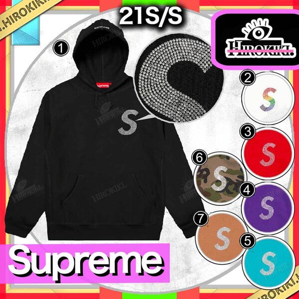 21SS /シュプリーム フーディ コピー Swarovski S Logo Hooded Sweatshirt Sロゴ 21060964
