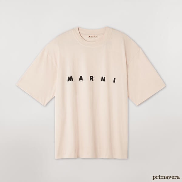 マルニ ジャージー Tシャツ 偽物 ロゴ入り ショートスリーブ ピンク 21070224