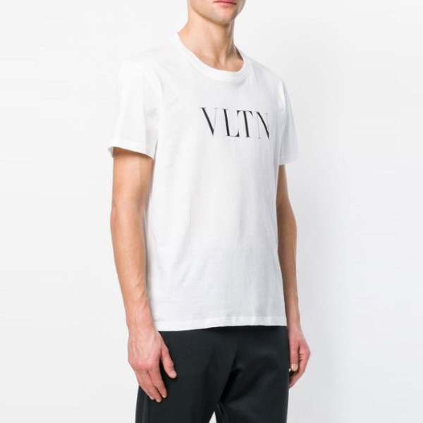 ヴァレンティノ 半袖 Tシャツ 偽物SV3MG10V3LE★VLTN ロゴ Tシャツ★クルーネック カットソー 2色