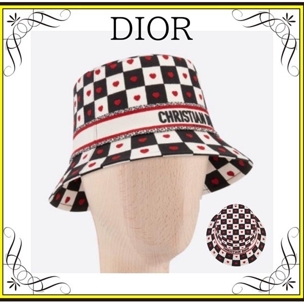 ディオール ボブ ハット 帽子 コピー ロゴ ハート D-Chess 女 15DAM923X130_C083