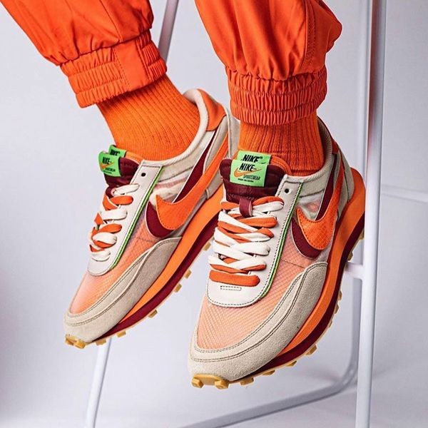 CLOT × sacai × ナイキコピー  LDWAFFLE ORANGE - サカイ ナイキ DH1347-100