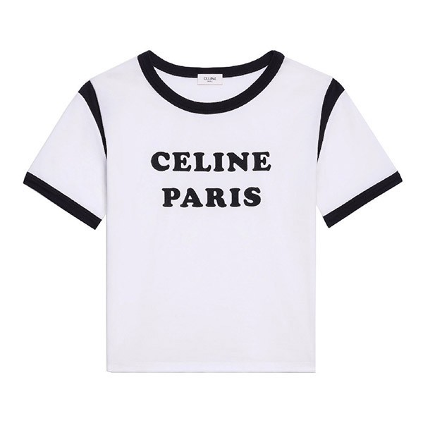 【セリーヌ】PARIS ボクシーTシャツ 偽物 コットンジャージー2X890671Q