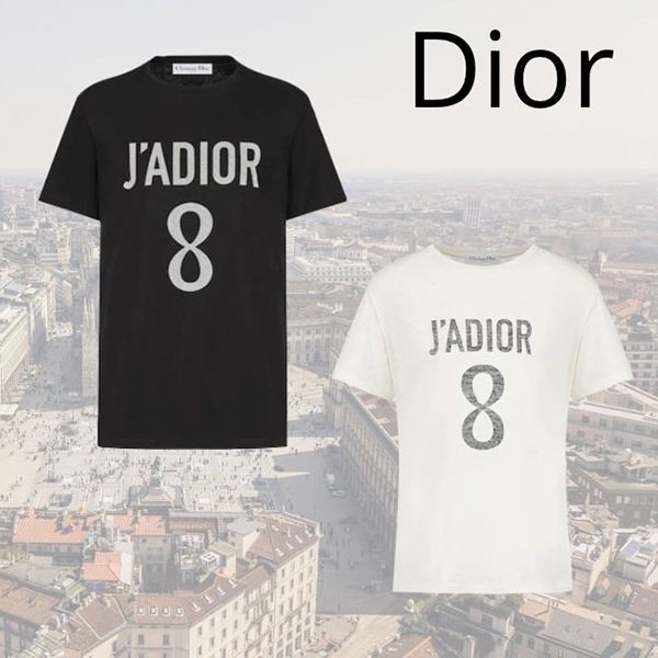 【ディオール】JAディオール 8 Tシャツ コットン リネン ラウンド ネック 213T03TC001X0200