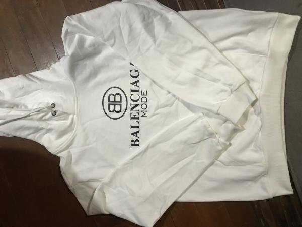 18SS新作 バレンシアガスーパーコピー ロゴ入 パーカー (White) 8102704